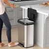 iTouchless SoftStep 13.2 Gallon Step Pedal Kitchen Trash Can with AbsorbX Odor Filter and Dent-Proof Plastic Lid - 3 of 4