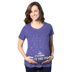 Maternity Force Is Strong Funny Pregnancy T Shirt Graphic For Expecting Mothers - Crazy Dog Maternity T Shirt - 1 of 4