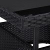 vidaXL Patio Dining Table, Black Poly Rattan and Glass - 3 of 4