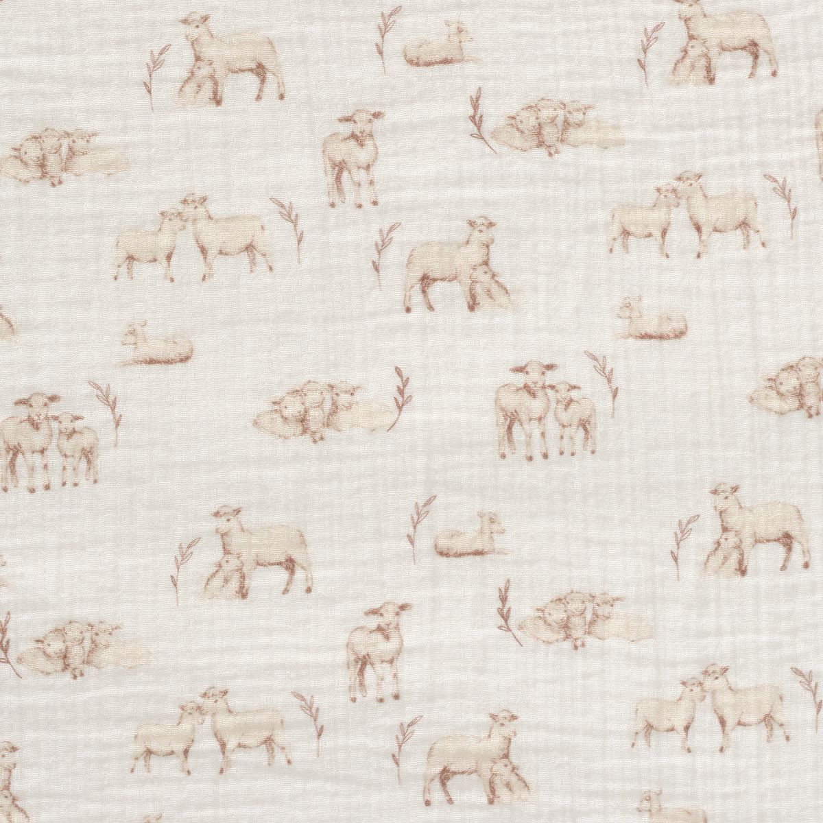 Lambs & Ivy Signature Organic Cotton Muslin Lamb Fitted Crib/Toddler Sheet - thumbnail 6