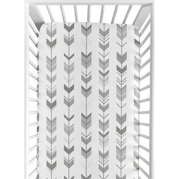 Sweet Jojo Designs Gender Neutral Baby Fitted Crib Sheet Mod Arrow Grey and White