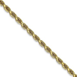Black Bow Jewelry 3.25mm 10k Yellow Gold D/C Quadruple Rope Chain Necklace - 1 of 4
