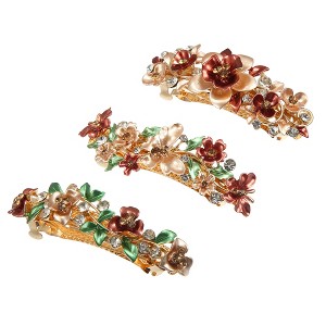 Unique Bargains Women's Rhinestones Hair Clips Accessories Hair Barrettes 3 Pcs - 1 of 4