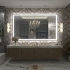 Apmir Super Bright Front & Back LED Lighted Anti-Fog Tempered Glass Bathroom/Vanity Mirror with ETL & 3-Year Warranty - 2 of 4
