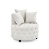NicBex 30" Adult Bean Bag Chair with Button Tufted,Swivel Floor Sofa with Removable Wheels,Velvet Comfy Chair with 3 Pillows,Living Room Furniture - 2 of 4