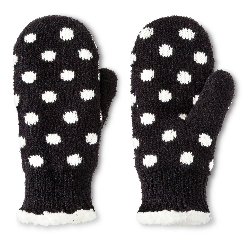 Impressions By Isotoner Women's Polkadot Mittens - Black was $19.99 now $9.98 (50.0% off)