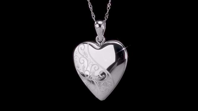 Heart Locket Pendant Necklace in Sterling Silver (18"), 2 of 8, play video