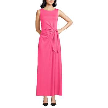 Lands' End Women's Light Weight Cotton Modal Sleeveless Tie Waist Maxi Dress