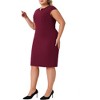 Agnes Orinda Women's Plus Size Notched Neck Sleeveless Pencil Work Midi Sheath Dress - 2 of 4