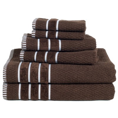 Solid Bath Towels and Washcloths 6pc Black Yorkshire Home