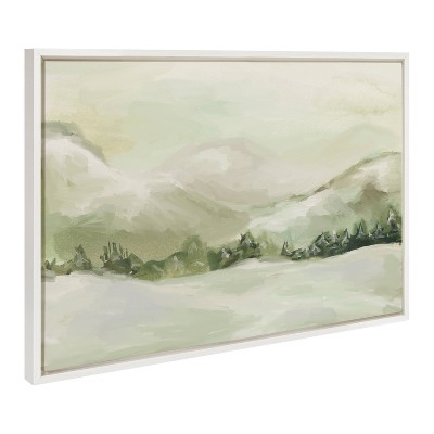 Sylvie Winter Landscape Framed Canvas Wall Art, 23x33, White