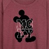 Women's - Disney - Silhouette Mcky Lightweight French Terry Wide Neck Long Sleeve Shirt - 2 of 4