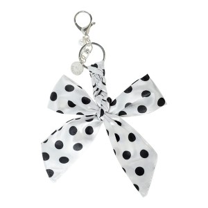 Unique Bargains Bow Scarf Polka Dot Print Handbag Charm 1 Pc - 1 of 4
