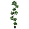5/ 6/ 7FT Artificial Fiddle Leaf Fig Tree in Black Nursery Pot,Faux Potted Tree for Home Decor, Fake Rubber Tree for Indoor Office Living Room - 2 of 4