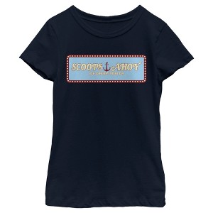 Girl's Stranger Things Scoops Ahoy Logo T-Shirt - 1 of 3