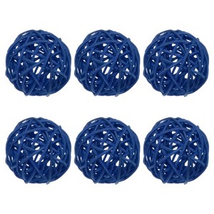 Unique Bargains Wicker Rattan Decorative DIY Crafts Balls 6 Pcs - 1 of 4