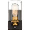 Possini Euro Design Demy Modern Wall Sconces Set of 2 Oil Rubbed Bronze Hardwire 4 3/4" Fixture Cylinder Clear Glass for Bathroom - 3 of 4