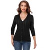 Coolmee Women's Summer Crochet Cardigans Long Sleeve Lightweight Casual Knit Sweaters - 2 of 3