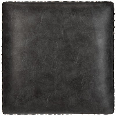 Preston Gray Walnut Backless Bar Stools with Nailhead Trim, Set of 2