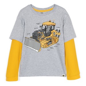 John Deere Tractor Construction 2fer Waffle Knit Long Sleeve T-Shirt Toddler - 1 of 4