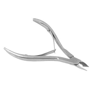 Unique Bargains Metal Beauty Tool Hangnail Pusher Cuticle Nippers Full Jaw Single Spring Silver