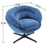 Ridstar Upholstered Modern Metal Chenille & Accent Chair with Cushion, Fluid 360 Degree Swivel For Reading, Living Room-Navy Blue - 2 of 4