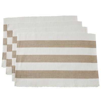 Saro Lifestyle Ribbed Placemat (Set of 4 pcs), Taupe