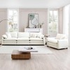 Mid-Century Modern 2-Piece Sofa Set, One 3-Seater and One Single Seat with Arm and Throw Pillows for Living Room - 2 of 4