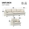 Chenille Upholstered Modular Sofa Set with Throw Pillows, 3-Seater and Armchairs - 3 of 4