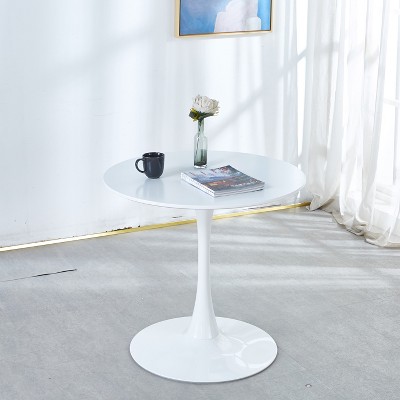 MAYEERTY Coffee Table 31.5 White Tulip Table Mid century Pedestal Leisure