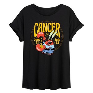 Women's - SpongeBob SquarePants - Mr. Krabs Cancer June 21 July 22 Oversized Graphic T-Shirt - 1 of 4