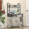 Garvee Cat Litter Box Enclosure with Shelf Storage, Hidden Litter Box Furniture, Wood Cat Washroom Storage, Indoor Cat House Furniture, Gray - 3 of 4