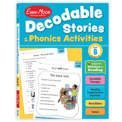 Decodable Stories and Phonics Activities, Level B, Grade 1 - 2 Workbook - by  Evan-Moor Educational Publishers (Paperback)