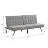 SKRAN futon sofa bed with wood frame,stainless leg for small space Living Room, Bedroom Office,grey - 3 of 4