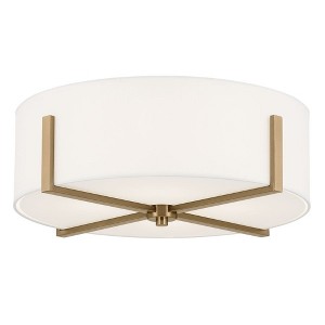 Malen 20 Inch 4 Light Flush Mount with White Fabric Shade in Black - 1 of 1