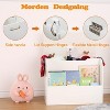 29.5" Modern Kids Toy Storage Organizer,Children Toy Box with Safety Hinge&Front Bookshelf,Boys Girls Toy Storage Chest Trunk -Easy Assembly(White) - 3 of 4