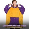 Catalonia Lakers Team Color Oversized Hoodie Blanket Sweatshirt, Wearable Fleece Pullover for Adults, Gifts for Basketball Lakers Fans, Gifts for Men - 3 of 4