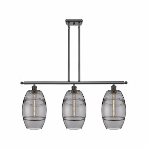Vaz - 3 Light Stem Hung Island In Industrial Style-10.38 Inches Tall and 36 Inches Wide - 1 of 1