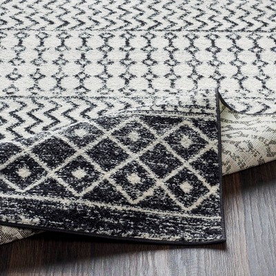 Modern Aztec-Inspired Gray Synthetic Area Rug 94"x7"
