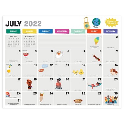 2022-23 Academic Desk Pad Blotter Calendar Monthly 22"x17" Every Day's A Holiday - TF Publishing