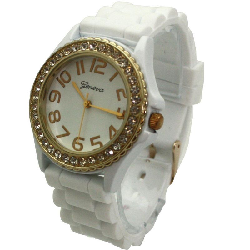 Olivia Pratt Every Day Silicone and Rhinestones Colorful Women Watch, 3 of 6