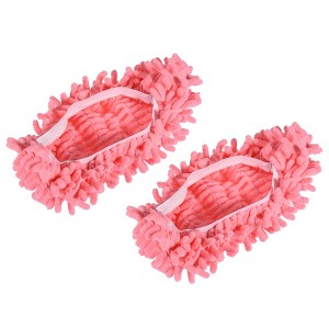 Unique Bargains Washable Cleaning Shoes Cover Multifunction Chenille Duster Mop 2 Pcs - 1 of 4
