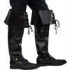 Skeleteen Faux Leather Pirate Boots - Over The Shoe Black Costume Boots Accessories with Cuffs and Laces for Medieval and Renaissance Costumes - 3 of 4