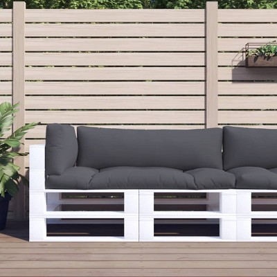 Pallet Cushion Set of 3 Gray 100% polyester Large vidaXL