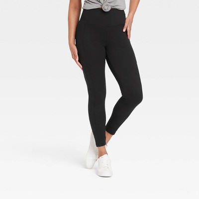 Women's High Waisted Stash Pocket Leggings - A New Day™ Black L : Target