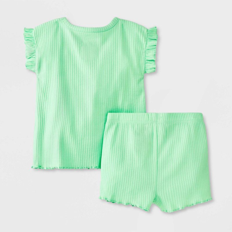 Baby Ruﬄe Ribbed Top & Bottom Set - Cat & Jack™, 3 of 5