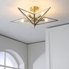 YIYIBYUS Modern 5-Light Gold Semi-Flush Mount Ceiling Light with Glass Shade - 2 of 4