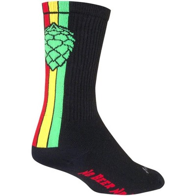  SockGuy Crew Hoppyness Soft Athletic Socks 6 inch Cuff Black Large/X-Large 