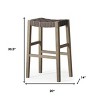 HomeRoots 31" Stone and Gray Faux Leather and Solid Wood Backless Bar Height Bar Chair - 3 of 4