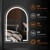 Dovelina Modern BlackArched Bathroom Vanity Mirror with LED Lights and Anti-fog,Wall Mirror - 3 of 4